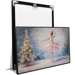 XWNLTEPK Snowy Ballet Christmas Tree Canvas Print Poster Wall Art Wall Decor Winter Atmosphere Poster Suitable for Living Room Bedroom Farmhouse Home Decor Christmas Snow Pine Tree (8x12in Black Framed, A06)