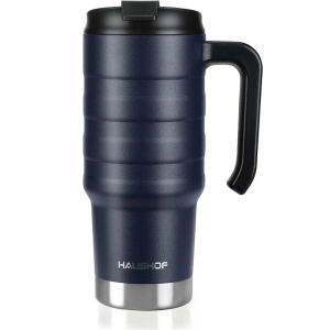 HAUSHOF 24 oz Travel Mug Steel Double Wall Vacuum Insulated Spill Proof Tumbler