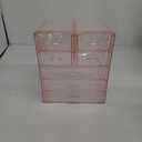Sorbus Acrylic Makeup Organizer - Organization and Storage Case for Cosmetics Make Up & Jewelry - Big Clear Makeup Organizer for Vanity, Bathroom, College Dorm, Closet, Desk (3 Large, 4 Small Drawers) (Pink)