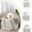 ONECUTE Dog Purse Carrier for Small Dogs Rabbit cat with Large Pockets, Cotton Bag, Dog Carrier Soft Sided, Collapsible Travel Puppy Carrier (Grey, 13.6" L x 6.5" W x 10" H)