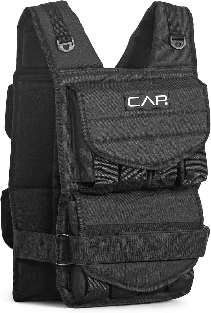CAP Barbell Adjustable Weighted Vest | 40 lbs | Heavy-Duty Workout Vest with Removable Iron Weights for Strength Training, Cardio, Running, and Calisthenics