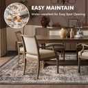 6x9 Area Rugs for Living Room Rug Brown Bedroom Rug Carpet Washable Neutral Vintage Dining Room Rugs for Under Table Soft Comfortable Non Slip