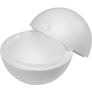 Crafjie 2PCS 8 Inchs Hollow Half Foam Balls Hollow Dome Polystyrene Balls Craft Hollow Ball for DIY Crafts Arts Round Balls with Artist Painting Supplies and DIY Home Craft Project, White