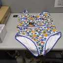 ZAFUL Tankini Swimsuit Tummy Control Bathing Suits Two Piece Swim Top with High Waisted Bottom (White, XL)