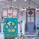 2 x Happy Hanukkah Garden Flag Dog paw Hat Dreidel Menorah Yard Flag 12x18 Inch Double Sided Small Chanukah Mini Yard Outdoor Outside Holiday Party Decoration