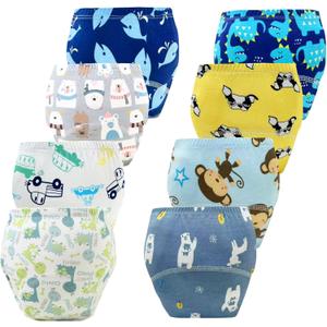 Upairy Training Pants for Girls Boys,Toddler Potty Training Underwear,Leakproof Reusable Kid Confident Panties,Children's Potty Underwear 100% Cotton for 2T-6T(8PCS,S)