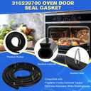 316239700 Range Oven Door Seal GasketL50.45 inchswith 12 Mounting Clips Compatible with Frigidaire Kenmore Ovens FEF303BWA FEF303CWA, Replace 833130 AP2126661 AH440011 EA440011 PS440011