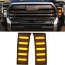 LED Daytime Running Lights For 2022 2023 2024 Tundra Fog Lights Toyota tundra CrewMax SR SR5 Limited DRL fog lights Assemblies Replacement black lens (DRL2)