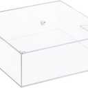 Clear Acrylic Square Cube Plastic Box, Plastic Rectangle Cube Containers with Lid, Storage Boxes 13.7"x13.7"x4.7" for Tiny Jewelry Beads, Coins, Craft Supplies, Sewing Home Organizers