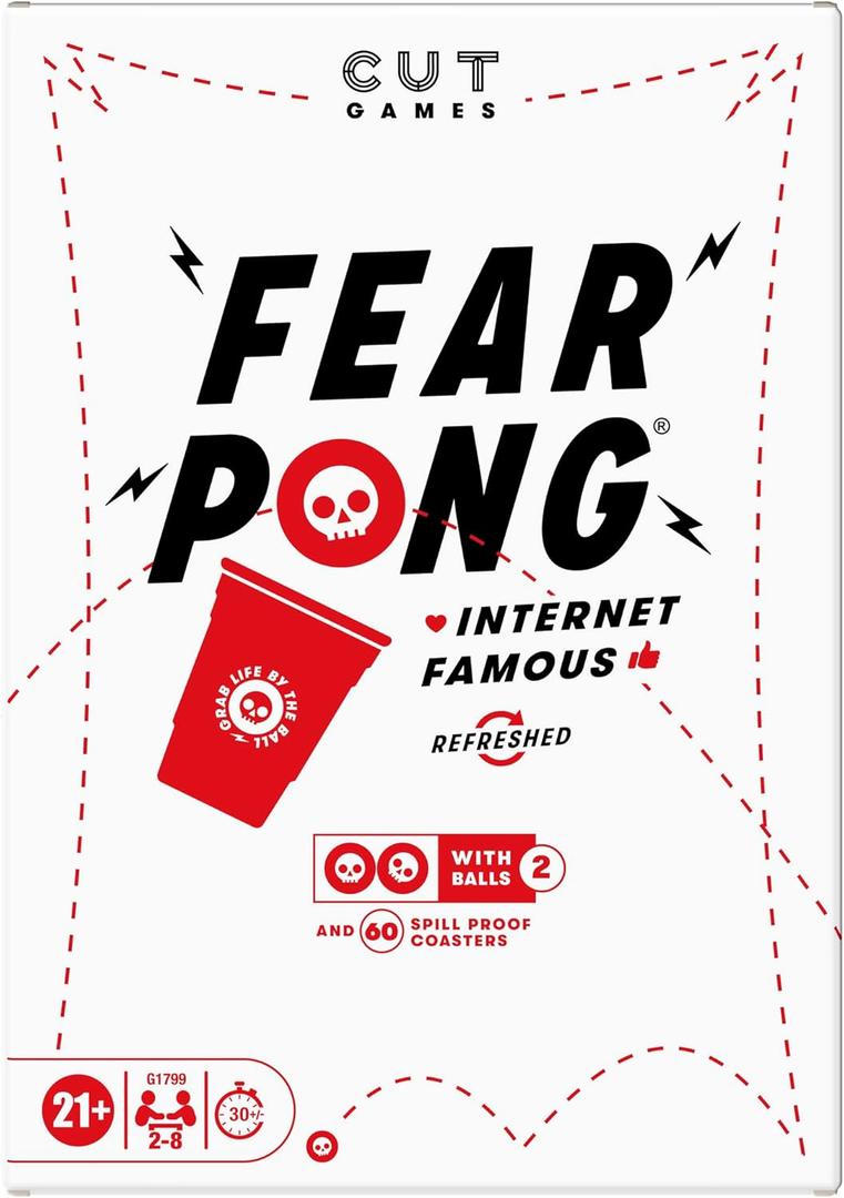 Fear Pong Adult Party Game by Cut | Internet Famous Extreme Pong Game with Wild Dares | Ages 21+ | 2-8 Players | 30 Mins.