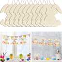 10 Pack Large Easter Bunny Wood Cutouts, 11.6 Inch Unfinished Wooden Bunny Cutouts, Blank Easter Rabbit Wooden Slices Unpainted Wood Discs for Crafts Decoration (11.6 Inch)