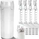 4 in 1 Travel Dispenser Bottle for Toiletries, 30ml Portable Travel Shampoo and Conditioner Bottle Set, Leakproof Refillable Travel Pump Bottles, 30ml Liquid Soap & Lotion Cosmetic Containers (White)