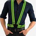 3 x 2 Pack Large Size Adjustable Running Reflective Vests, High Visibility Safety Reflective Gears and 2 Pack Reflective Gear Wristbands for Night Running, Biking,Hiking,Jogging and Dog Walking