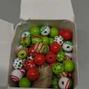 Vercraft 240 pcs Christmas Wooden Beads with Jute Twine Red and Lime Green 10 Style Spacer Polka Dot Peppermint Swirl Wood Bead for Jewelry Making DIY Garland Beaded Pen Holiday Xmas Tree Decor, 16mm