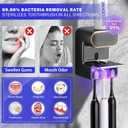 Automatic Toothpaste Dispenser, Wall Mounted Toothbrush Holder with 3 Slots, Electric Smart Toothpaste Dispenser for Kids and Adults (Gun Grey)