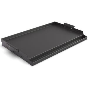 Nonstick Cooking Griddle for Gas Grill, Universal Cast Iron Griddle with Removable Handles/ Grease Groove, Large Griddle Flat Top Plate Insert for Camping, Tailgating, Parties, 23＂×16＂