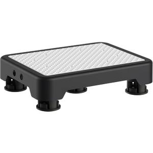 Ronlap One Step Stools for Adults, Portable Safety Step Platform for Seniors Small Plastic Bedside Step Stool Mobility Wide Step Stools Elderly Assistance for Shower Bed Car Stair Outdoor, Black-White