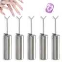 Heart Magnet for Cat Eye Gel Polish, 5 Pack Cat Eye Magnet for Nails, DIY Manicure Kit with Y-Shaped Guide Sticks, Professional Nail Magnet for Home and Salon Use