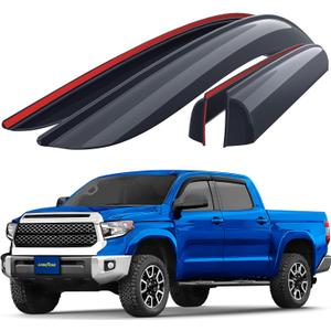 Goodyear Shatterproof Window Deflectors for Toyota Tundra 2007-2021 CrewMax, Tape-on Rain Guards, Window Visors, Vent Deflector Visor, Car Accessories, 4 pcs. - GY008625 (For Tundra 07-21)