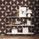 Dimoon 78.7"x17.3"Peel and Stick Wallpaper Geometric Contact Paper Vintage Dark Red Beige Wall Paper Removable Square Waterproof Self Adhesive Wall Covering for Bedroom Shelf Liner Decal Vinyl Roll