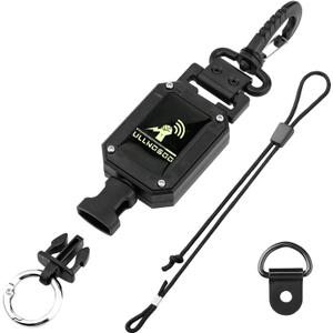 3 x Luminous CB Mic Holder, Retractable 360 Rotatable Microphone Hanger Keeper CB Radio Accessory, Heavy-Duty Tether 32" Stainless Steel Cord with Adjustable Mount Kit for Truck Night Driving