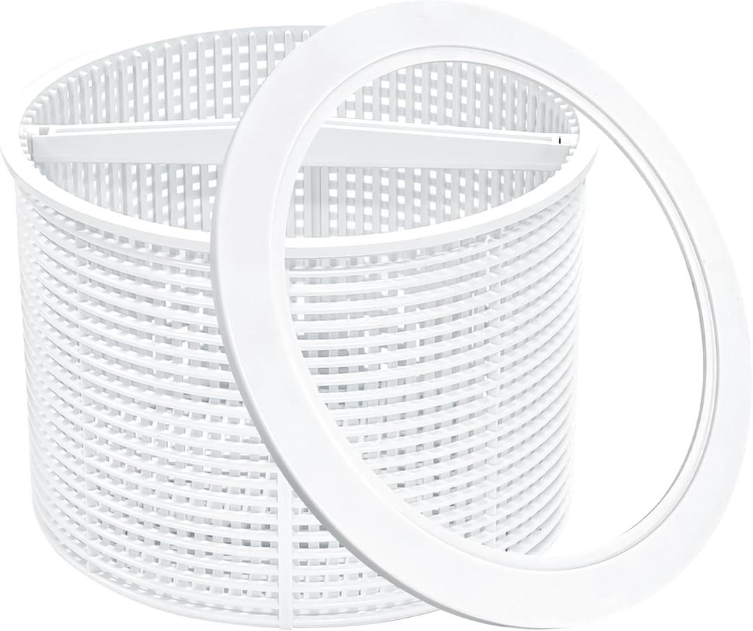 SPX1082CA Pool Skimmer Basket & SPX1082D Basket Support Ring Replacement for Hayward Swimming Pool Skimmer & Aladdin B-152 Skimmer SP1082 SP1083 SP1084 1085 1086 SP1075 1075T 1076 1077 Skimmers Basket