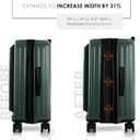 TRAVELARIM 20 Inch Carry On Luggage 22x14x9 Airline Approved, Carry On Suitcase with Wheels, Hard-shell Carry-on Luggage, Durable Luggage Carry-On, Green Small Suitcase with Cosmetic Case