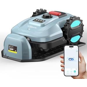 Robotic Lawn Mower with App Control – Adjustable Cutting Height, Auto-Charging, Obstacle Detection & Smart Scheduling – Ideal for Lawns up to 1/8 Acre