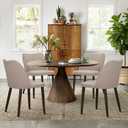 COLAMY Upholstered Dining Chairs Set of 4, Fabric Dining Room Kitchen Chairs with Padded Seat and Wood Legs for Restaurant/Cafe, Camel