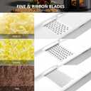 Mandoline Slicer Vegetable Chopper, Fruit Slicer, Cheese Grater & Potato Cutter with 6 Blades, Easy Kitchen Tool, White