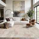 8x10 Beige Modern Abstract Neutral Washable Rug for Living Room | Machine Washable,Soft,Non-Slip,Large Rug,Stain Resistant Low Pile Carpet for Office Dining Room Kitchen Home Deco
