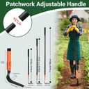Small Garden Hoe with 71" Long Handle, L Shaped Gardening Weeding Tools with Three-Sided Sharp Blades, Hula Garden Hoe, Lightweight Weed Puller Tool for Trenching, Weeding, Loosening, Crack Weeder