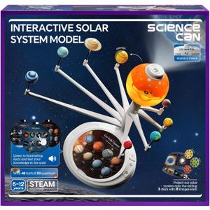 Science Can Solar System for Kids, Interactive Talking Solar System Model, STEM Planetarium Projector with 8 Planets, Space Toys Gift for Age 6-12 Boys & Girls, Classroom & Home Astronomy Learning (White)