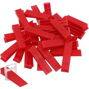 FUNSUEI 600 PCS Tile Leveling Wedges, Reusable Wedges, DIY Leveling System Wedges for Tile and Stone Installation, Fits 1/8, 1/16, 1/32 Inch Spacers, Red