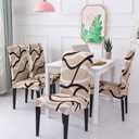 HZDHCLH Chair Covers for Dining Room Set of 4,Stretch Spandex Parsons Chair Slipcovers,Washable Anti-dust Chair Seat Covers for Kitchen,Wedding,Party (Beige, 4 Pack)