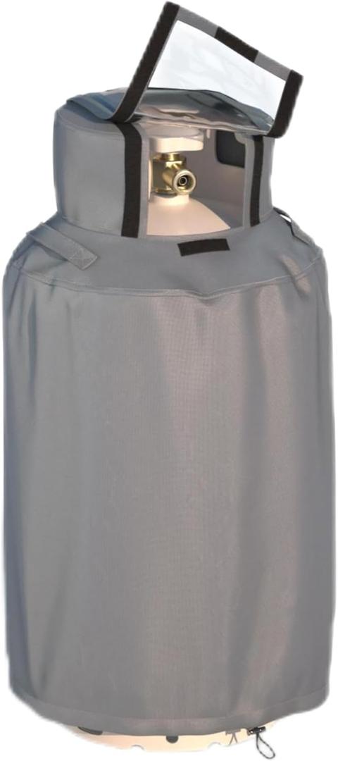 40 lb Propane Tank Cover, With 600D Waterproof, Dustproof, and Greaseproof Oxford Cloth, Top Opening for Easy Valve Opening and Closing, For 40 lb Propane Tank, Gray