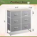 WLIVE Fabric Dresser for Bedroom, 6 Drawer Double Dresser, Closet Dresser with Fabric Bins, Chest of Drawers for Closet, Living Room, Hallway, Light Grey, 11.8"D x 31.5"W x 30.9"H