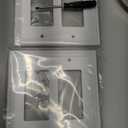 White Decorative Double Decorator Switch Covers Wall Plate, Natural Material Rocker Switch Plates for Receptacle, GFCI Outlet, Dimmer Switch - Modern Style (2 Gang Decorator 2 Pack)