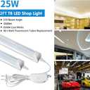 AQIQUUT Led Shop Light 2ft, Led Shop Light,25W 6500K 3200LM Clear Cover,T8 LED Light Fixture,Ceiling and Utility Shop Lights, Linkable Light Fixture for Room, Garage, Workbench, Warehouse(2-Pack)