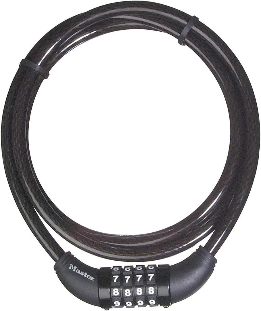 Master Lock 8119DPF 5' Long x 3/8" Diameter Set Your Own Combination Cable Bike Lock