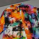 Cropped Hawaiian Shirts for Women Hawaii Tropical Button Down Tops Floral Tropic Print Summer Beach Outfits Orange, Medium