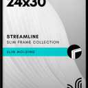 Americanflat 24x30 Picture Frame with Polished Plexiglass - Streamline Collection - Thin Border Picture Frame for Wall Display - Hanging Hardware Included - Black