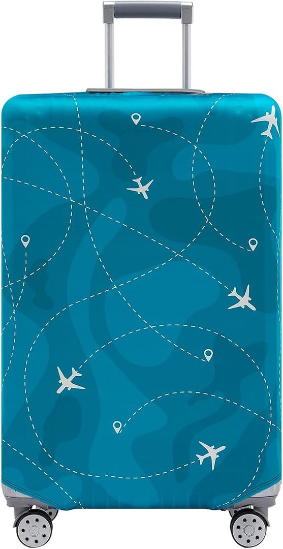 Travelkin Luggage Cover Washable Suitcase Cover Suitcase Protector Anti-scratch Suitcase cover Fits 18-32 Inch Luggage (2-Air Line BLUE)