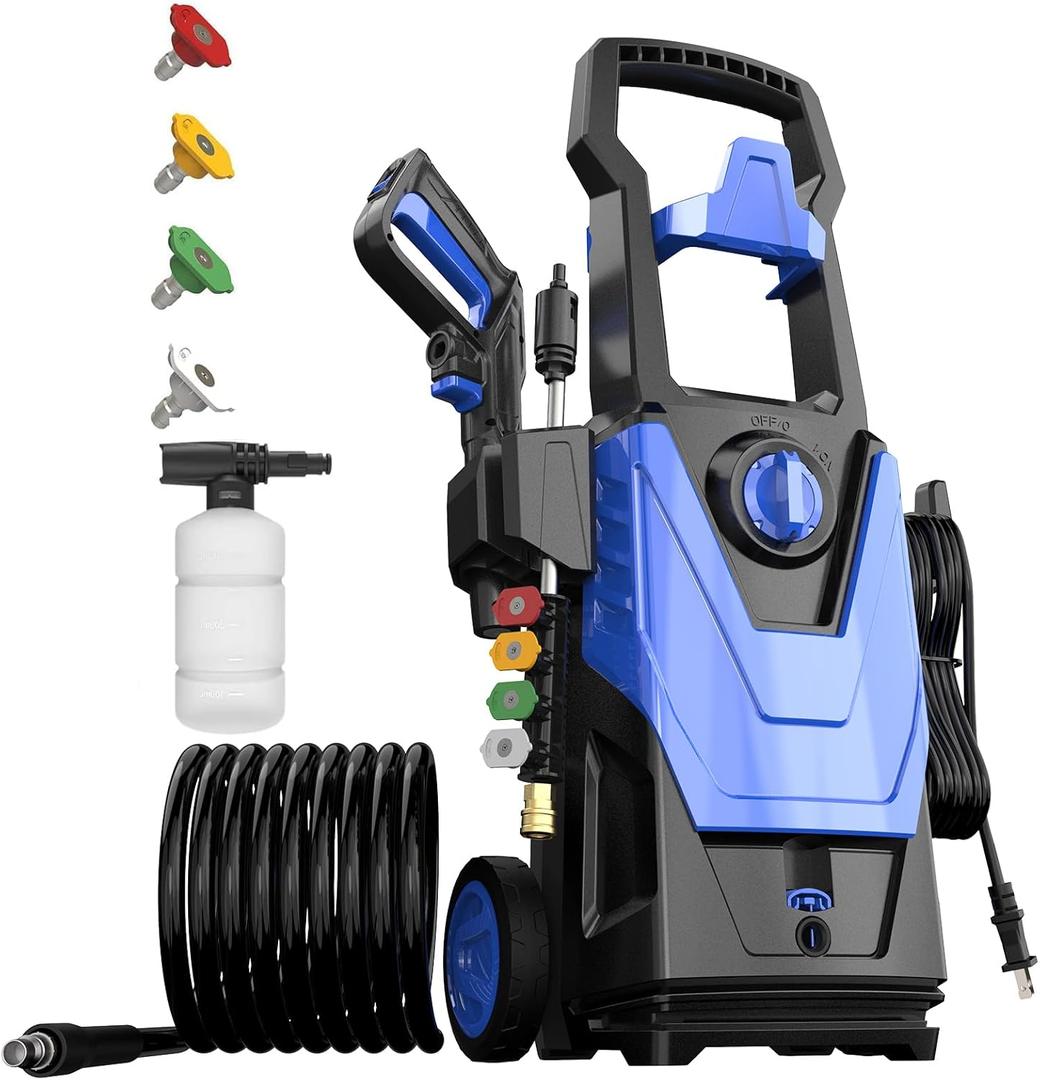 Electric Pressure Washer, 4800 PSI 3.2 GPM Power Washer with 4 Quick Connect Nozzles, Foam Cannon, Power washers Electric Powered for Cars, Fences, Driveways, Homes, Patios