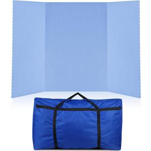 Paterr Trifold Poster Board with Storage Bag, Hook and Loop Fabric, Foldable 3 Panel Presentation Board for Science Fair and Exhibitions(Blue,72 x 36 Inch)