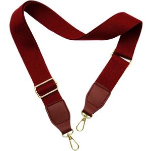 Universal Leather & Canvas Replacement Purse Straps 1.5 Wide Crossbody Strap for Handbags, Luggage & Cossbody Bags(Adjustable, 55" Long), l-gold Buckle-burgundy