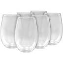 Lillian Collection Clear Premium Plastic Stemless Wine Cup - 16 oz. (Count of 6) - Elegant, Durable & Reusable, Perfect for Parties, Weddings, Tastings & Special Occasions