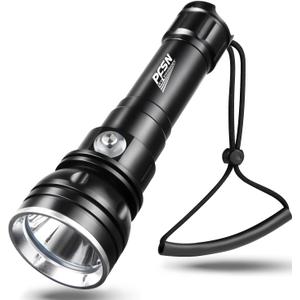Scuba Dive Light Diving Flashlight High Lumens Underwater Flashlight 150m Waterproof, 400m Long Throw Beam Diving Light, Best Rechargeable Dive Torch for Diver Snorkeling, Caving
