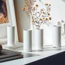 LIZOFER 5.51'' Small Modern White Ceramic Vase Set of 10 for Living Room Bedroom Minimalist Fresh Flower Vases for Bouquet Fake Plant Home Decor Office Fireplace Centerpieces Nordic Style 10 Pack