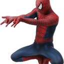 Hero Costume for Halloween - Stretch Spandex with Hidden Zippers & Detachable Mask (Red, XL)